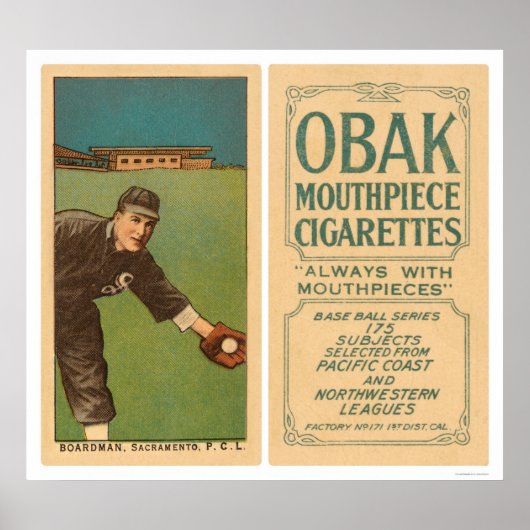 ボーダーマンサクラメント野球1910 ポスター (正面)