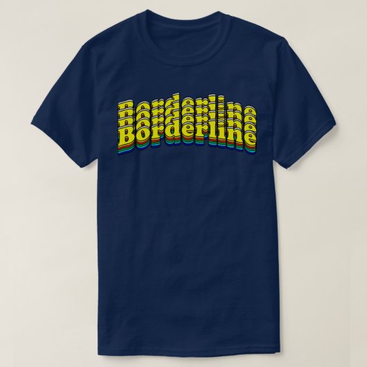 ボーダーラインヴィンテージ80sファン tシャツ (デザイン正面)