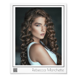 ボーダーライン俳優ヘッドショット 8x10 | QRコード フォトプリント