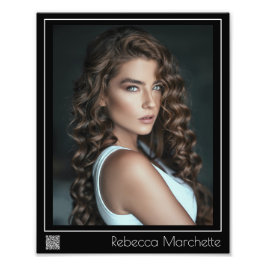 ボーダーライン俳優ヘッドショット 8x10 | QRコード フォトプリント
