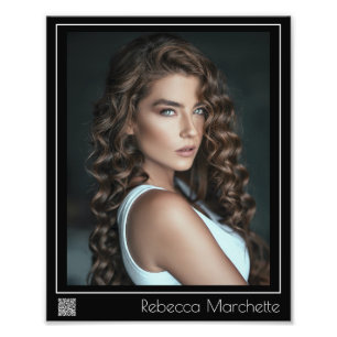 ボーダーライン俳優ヘッドショット 8x10 QRコード フォトプリント