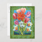 ボーダーⅢの花束 ポストカード (正面/裏面)