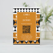 ボーダー ストライプ フラワー ダイヤモンド ボーホー フローラル パターン エンクロージャーカード (スタンド正面)