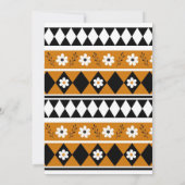 ボーダー ストライプ フラワー ダイヤモンド ボーホー フローラル パターン 招待状 (裏面)