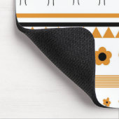 ボーダー ストライプ フラワー トライアングル ボーホー パターン マウスパッド (コーナー)