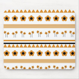ボーダー ストライプ フラワー トライアングル ボーホー パターン マウスパッド