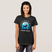 ボーダー・テリア ブルー ヴィンテージ 犬好きママ だっこ Tシャツ (正面フル)