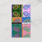 ボーダー-薄紫およびピンク 名刺 (裏面)