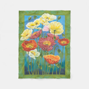 ボーダーIの花束 フリースブランケット