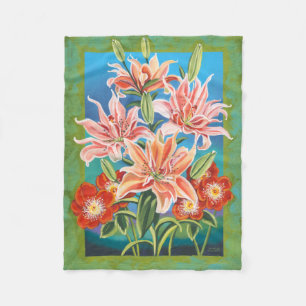 ボーダーIIの花束 フリースブランケット