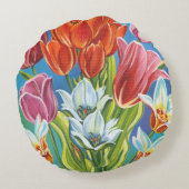 ボーダーIIIの花束 ラウンドクッション (裏面)