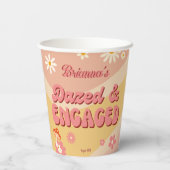 ボーッとグルーヴ婚約したィーなレトロデイジーバチェロレッテ 紙コップ (裏面)