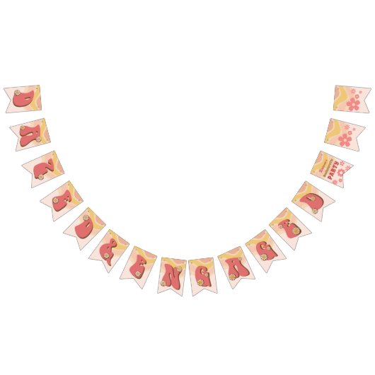 ボーッとグルーヴ婚約したィーなレトロバチェロレッテバナー バンティングフラッグ (全)