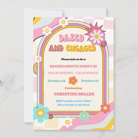 ボーッと婚約したバチェロレッテの週末の旅程 招待状 (正面)