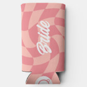 ボーッと婚約したレトロのチェッカーボードバチェロレッテ スリム缶クーラー (裏面)