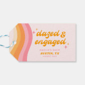 ボーッ婚約したド&グルービーピンク&オレンジバチェロレッテ ギフトタグ (裏面横)