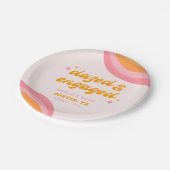 ボーッ婚約したド&グルービーピンク&オレンジバチェロレッテ ペーパープレート (アングル)