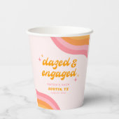 ボーッ婚約したド&グルービーピンク&オレンジバチェロレッテ 紙コップ (裏面)