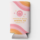 ボーッ婚約したド&グルービーピンク&オレンジ スリム缶クーラー (裏面)