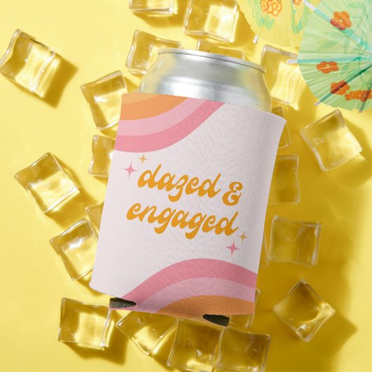 ボーッ婚約したド&グルービーピンク&オレンジ 缶クーラー (インサイチュ 夏)