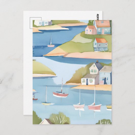 ボーツの入り江 | モダン水絵を描色 ポストカード (正面/裏面)