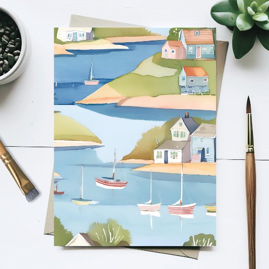 ボーツの入り江 | モダン水絵を描色 ポストカード