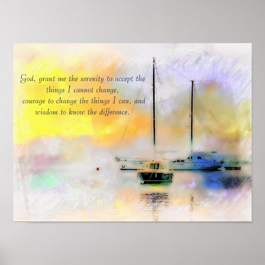 ボーツアットサンセットセレニティ祈りの言葉ポスター ポスター (正面)