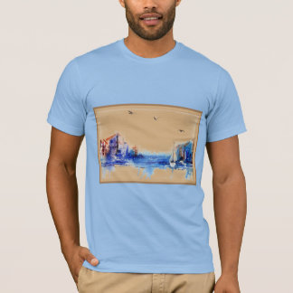 ボーツウォーターカラーセーリングボート Tシャツ