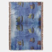 ボーツウォーターカラーブルーシーブランケット スローブランケット (正面縦)