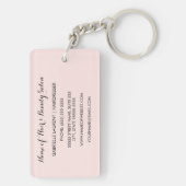 ボーティシアンシックパリジャンピンク水玉模様ブラックボウ キーホルダー (裏面)