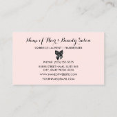 ボーティシアンシックパリジャンピンク水玉模様ブラックボウ 名刺 (裏面)