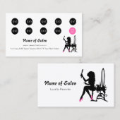 ボーティシアンピンクアンドブラック女の子らしい女の子サロンロイヤリティ ロイヤリティカード (正面/裏面)