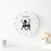 ボーティシアンピンクアンドブラック女の子らしい女の子美容師 ラージ壁時計 (ホーム)