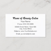 ボーティシアンピンクアンドブラック女の子らしい女の子美容師 名刺 (裏面)