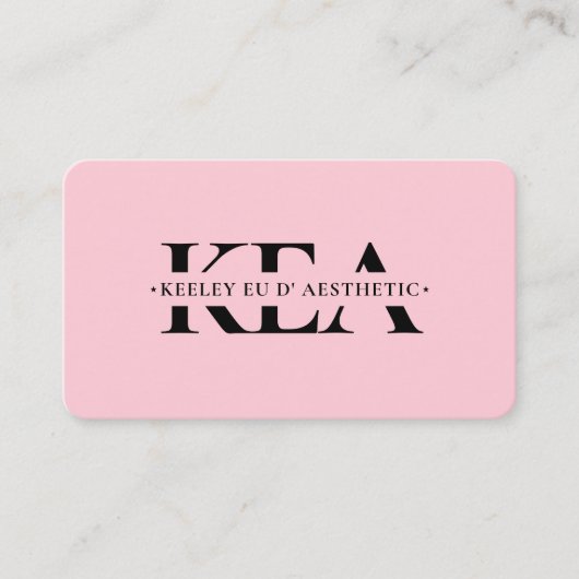 ボーティシャンエステティシャンピンクパステルモダン 名刺 (正面)