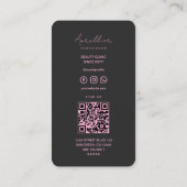 ボーティシャンエステティシャンブラックピンクミニマルク 名刺 (裏面)