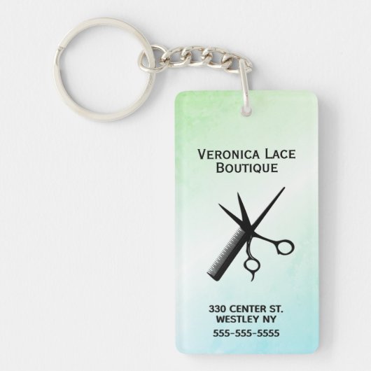 ボーティシャンデザインブルーグリーン キーホルダー (正面)