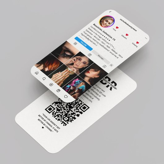 ボーティシャン美しいサロンインスタグラムホワイトモダン 名刺