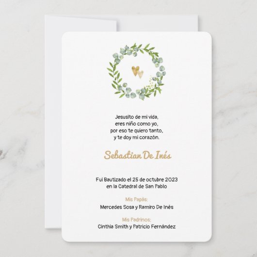 ボーティゾエスタンピタエスタンパブックマークバプテスマ 案内状 (正面)