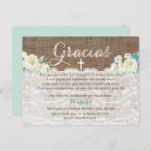 ボーティゾバプテスマスペインのは男の子に感謝 インビテーションポストカード (正面/裏面)