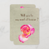 ボーティフバラフラワー、あなたは私のメイド・オブ・オーナー(花嫁付き添い人) 招待状 (正面/裏面)
