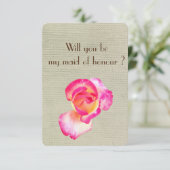 ボーティフバラフラワー、あなたは私のメイド・オブ・オーナー(花嫁付き添い人) 招待状 (スタンド正面)