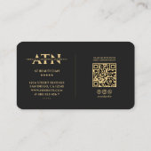 ボーティモダンシャン美容師ブラック金ゴールド 名刺 (裏面)