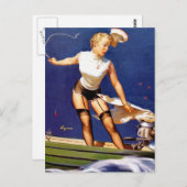 ボーティングのピンアップ ポストカード (正面/裏面)