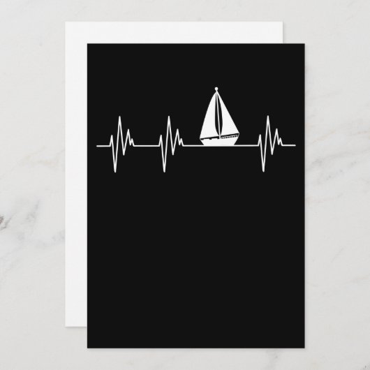 ボーティングハートビート船セーラークルーズ好きグル サンキューカード (正面/裏面)