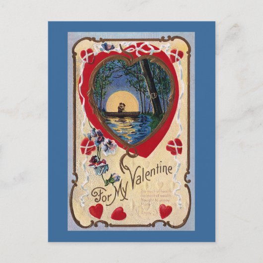 ボーティングバイムーンライトバレンタインヴィンテージ シーズンポストカード (正面)