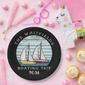 ボーティンセーリングカスタムファミリーサマーバケーション ペーパープレート (パーティー)