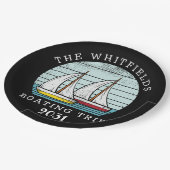 ボーティンセーリングカスタムファミリーサマーバケーション ペーパープレート (アングル)