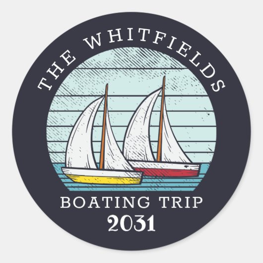 ボーティンセーリングカスタムファミリーサマーバケーション ラウンドシール (正面)