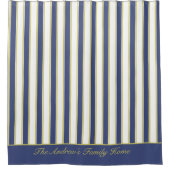 ボーティン名門私立校風のグストライプヨットの青と白 シャワーカーテン (正面)